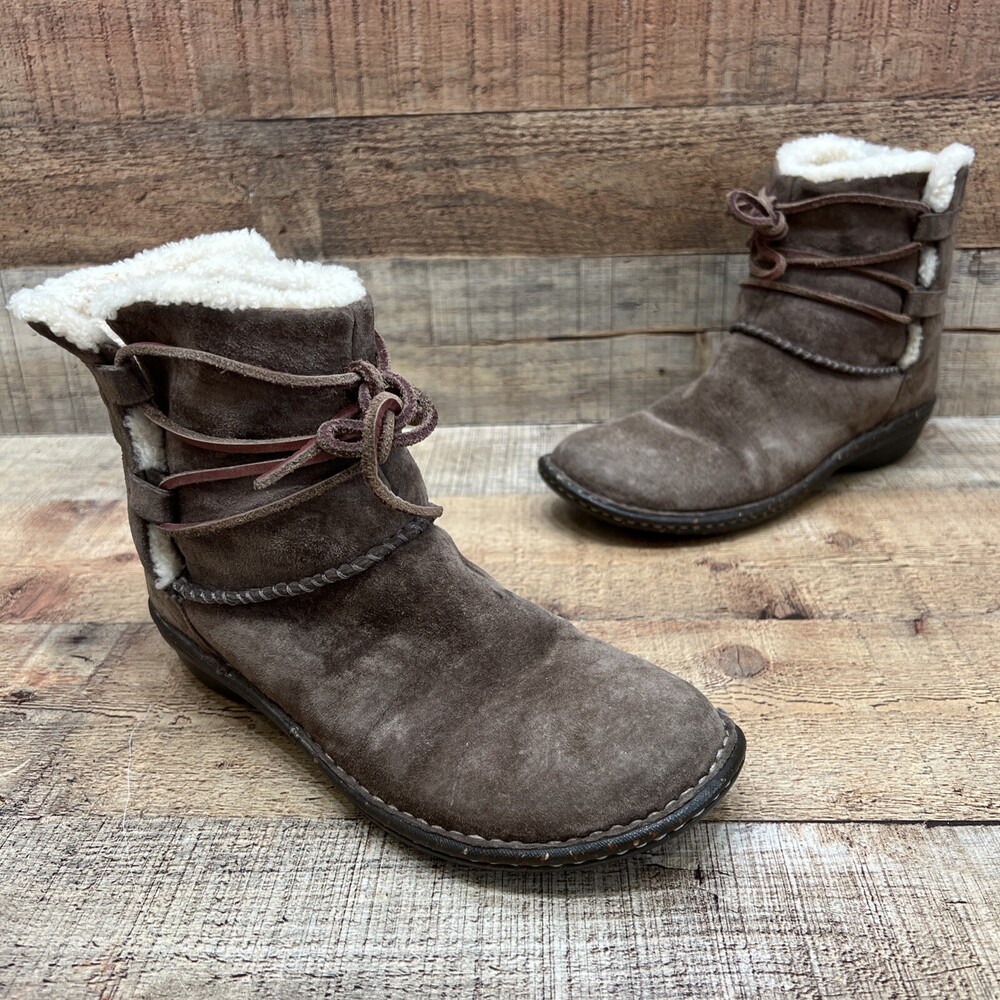 Ugg Australia Womens Brown Suede Shearling Winter Boots Size 8